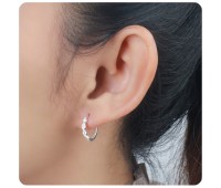 CZ Silver Huggies Earring HO-1631